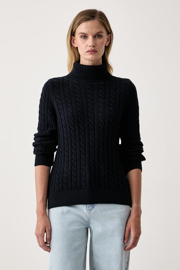 Barbour Sweter damski z wełną Ambleside granatowy LKN1862