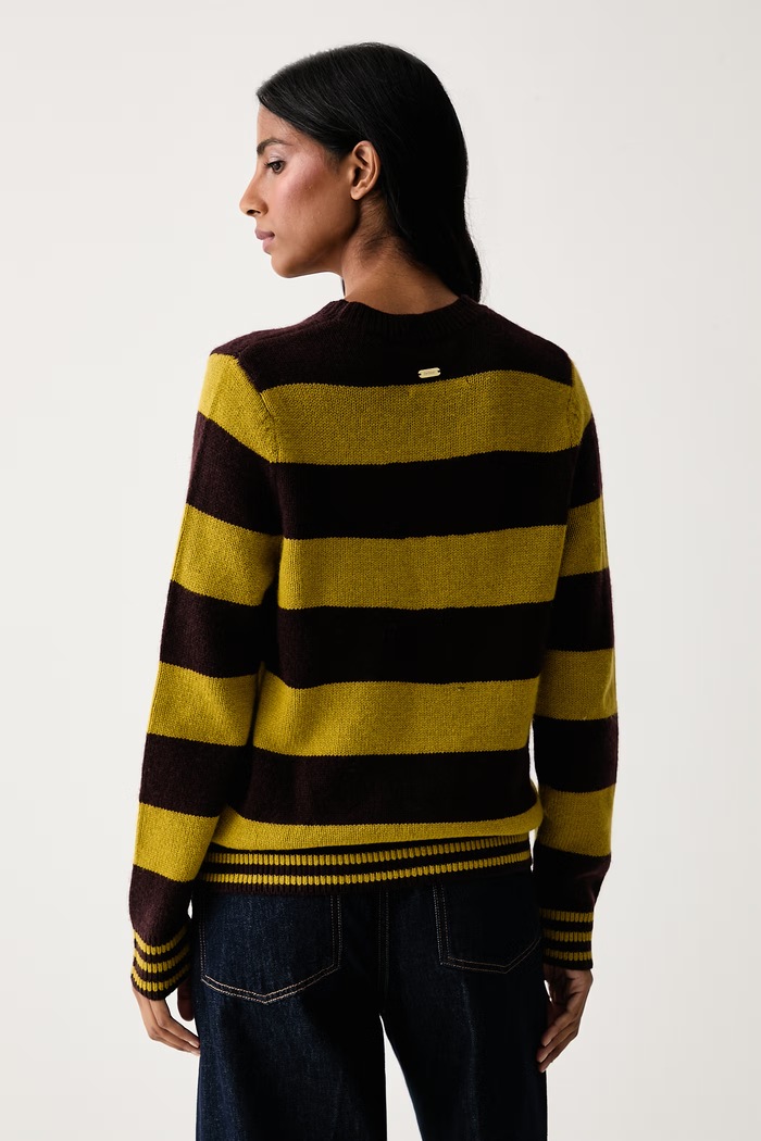 Odzież Barbour Sweter damski wełniany LKN1844 brązowy