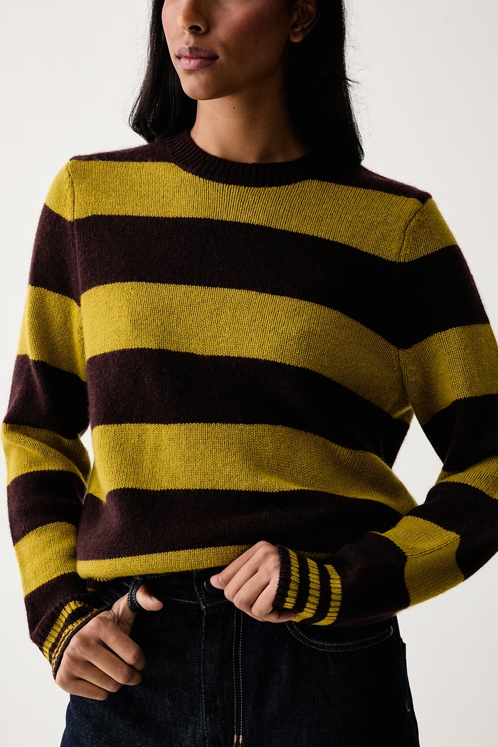 Sweter damski wełniany Barbour LKN1844 brązowy