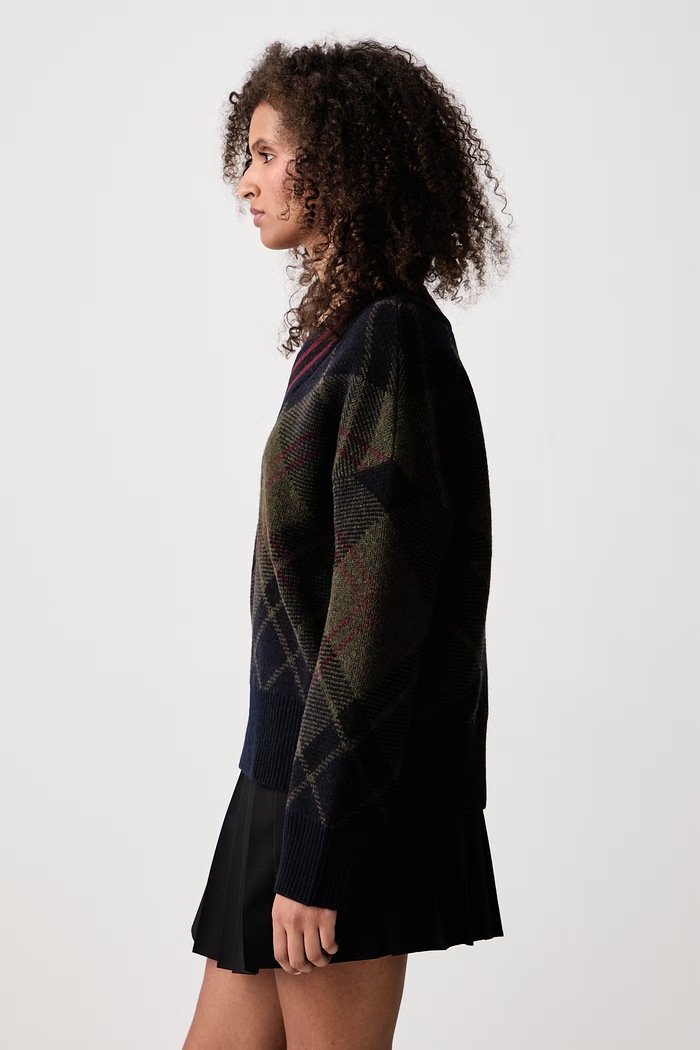 Sweter damski z wełną Shae Barbour LKN1841 zielony