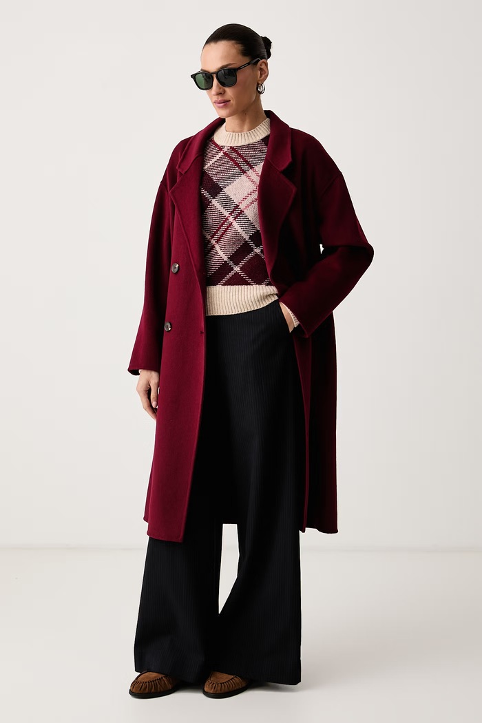 Barbour Sweter damski z wełną Stevie LKN1840 bordowy AW26