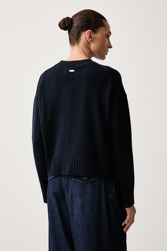 Odzież Barbour Sweter damski bawełniany Harling LKN1836 granatowy