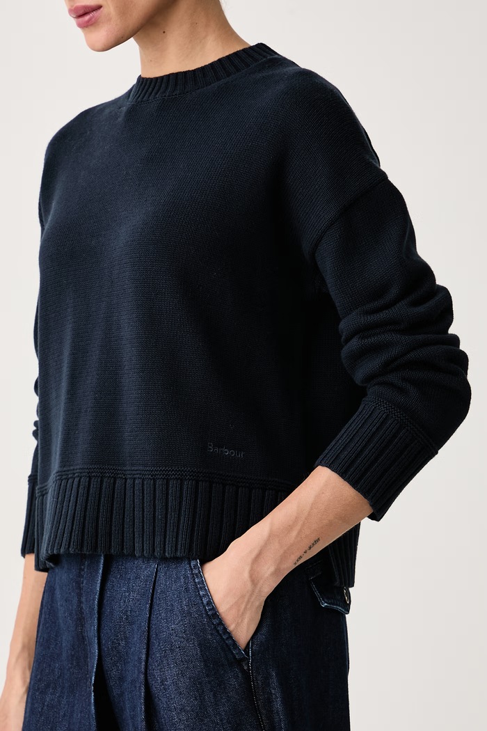 Sweter damski bawełniany Harling Barbour LKN1836 granatowy