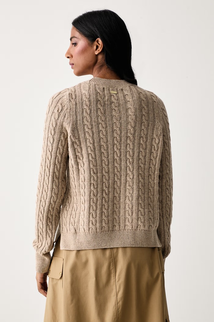 Odzież Barbour Sweter damski z wełną Ashdown LKN1834 beżowy