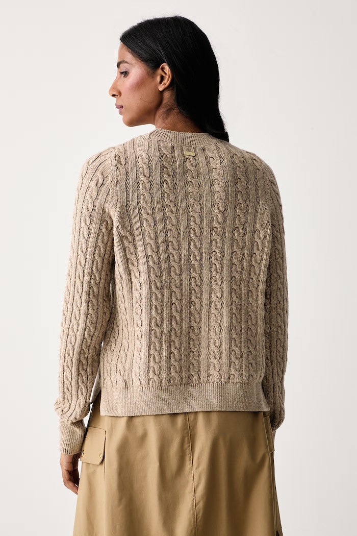 Odzież Barbour Sweter damski z wełną Ashdown LKN1834 beżowy