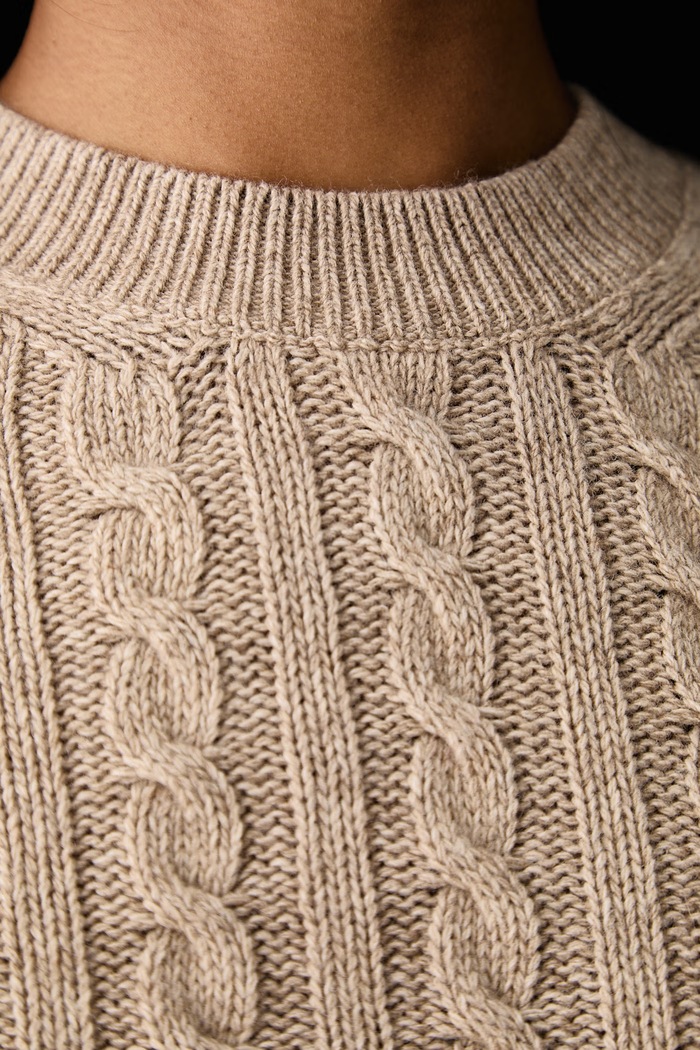 Sweter damski z wełną Ashdown Barbour beżowy LKN1834