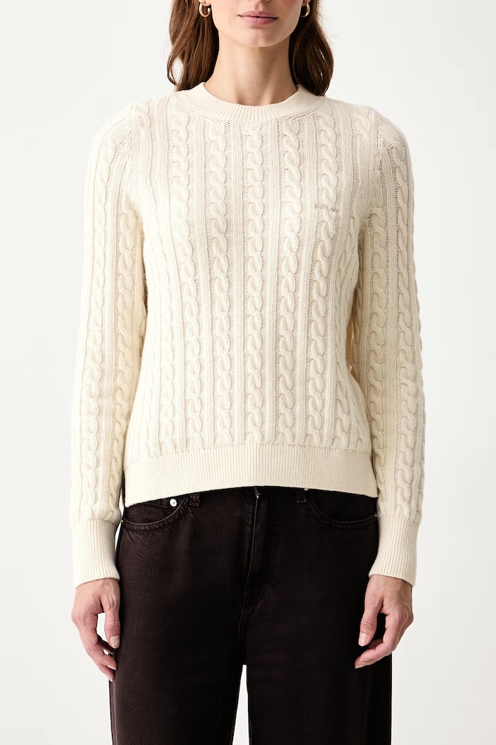 Sweter damski z wełną Ashdown Barbour LKN1834 beżowy