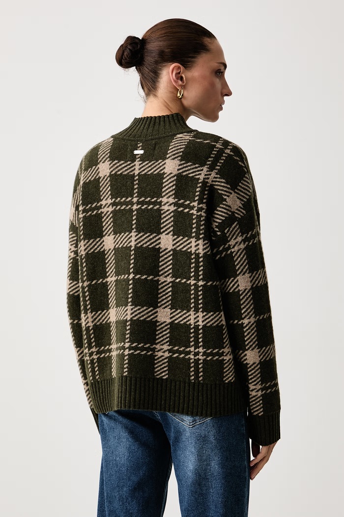 Odzież Barbour Sweter damski z wełną Delilah LKN1828 zielony