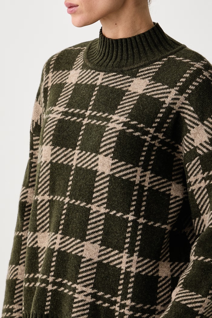 Sweter damski z wełną Delilah Barbour LKN1828 zielony