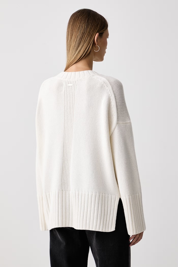 Odzież Barbour sweter damski z dodatkiem wełny Gaia LKN1827 beżowy