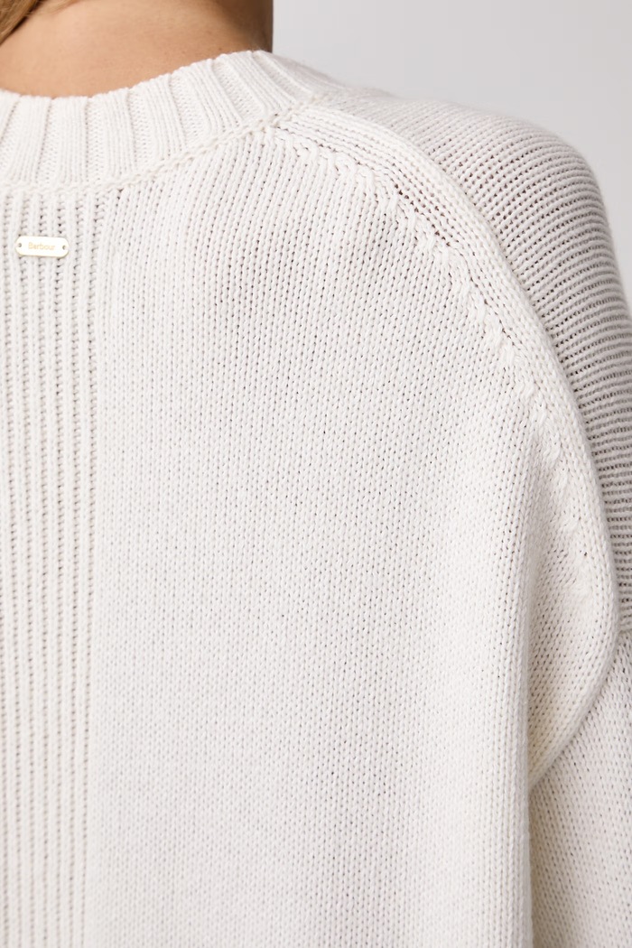 Barbour sweter damski z dodatkiem wełny Gaia LKN1827 beżowy