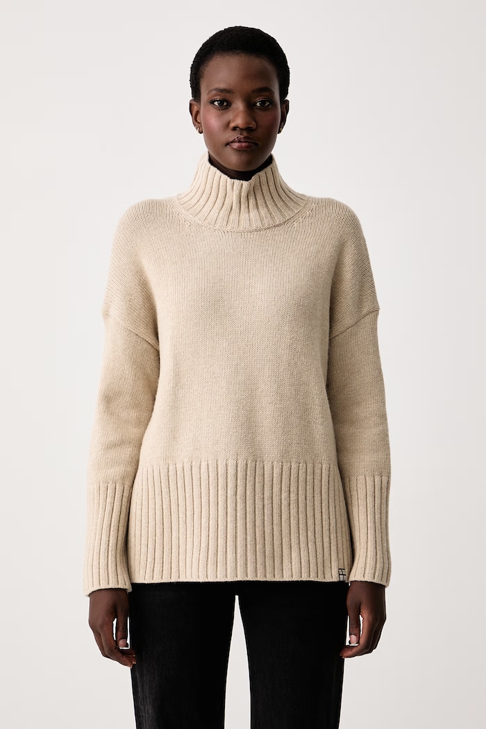 Barbour Sweter damski z dodatkiem wełny May beżowy LKN1825