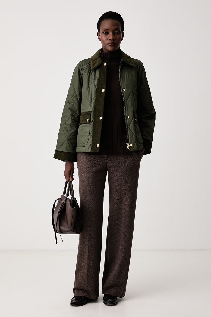 Barbour Sweter damski z dodatkiem wełny May LKN1825 brązowy AW26