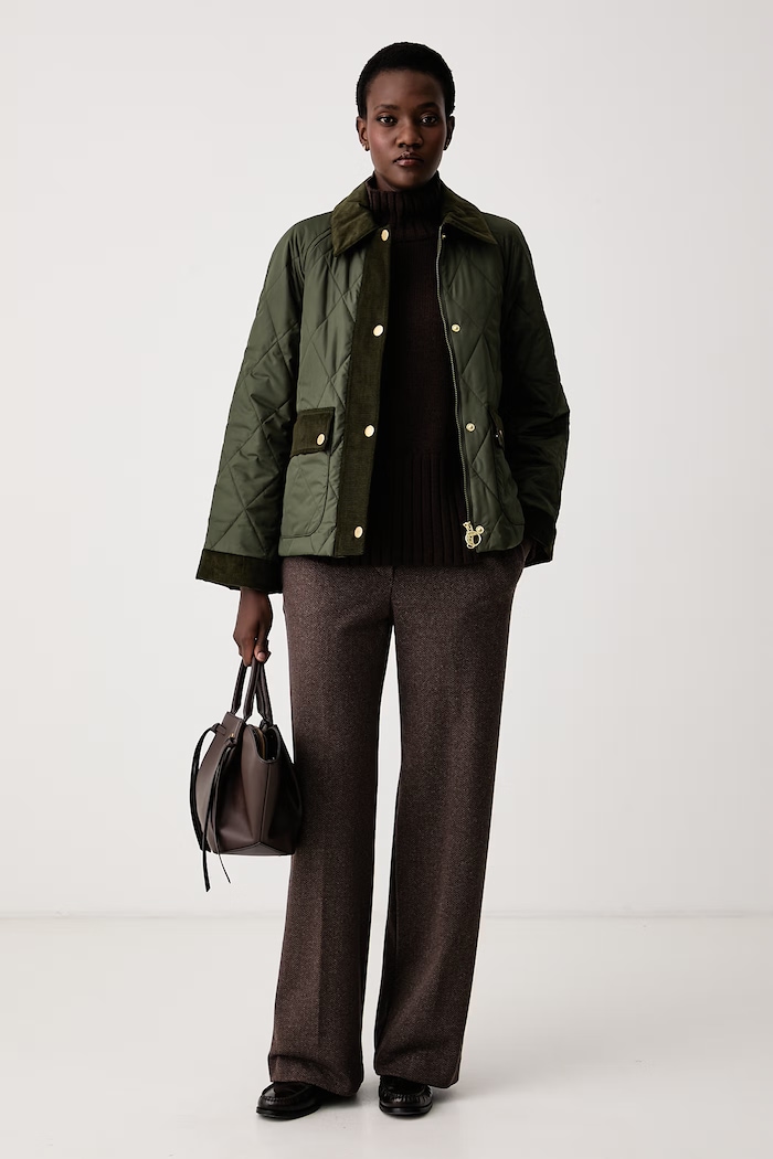 Barbour Sweter damski z dodatkiem wełny May LKN1825 brązowy AW26