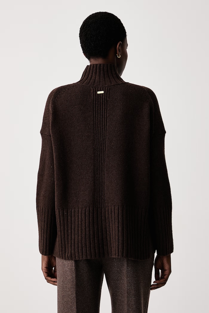 Odzież Barbour Sweter damski z dodatkiem wełny May LKN1825 brązowy