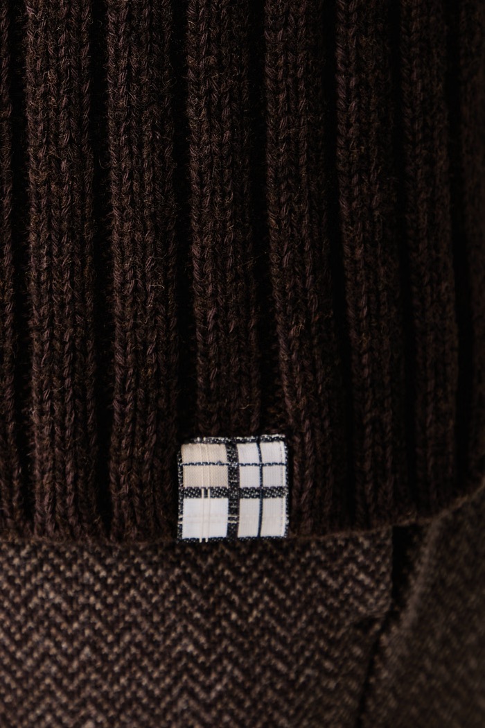 Sweter damski z dodatkiem wełny May Barbour brązowy LKN1825