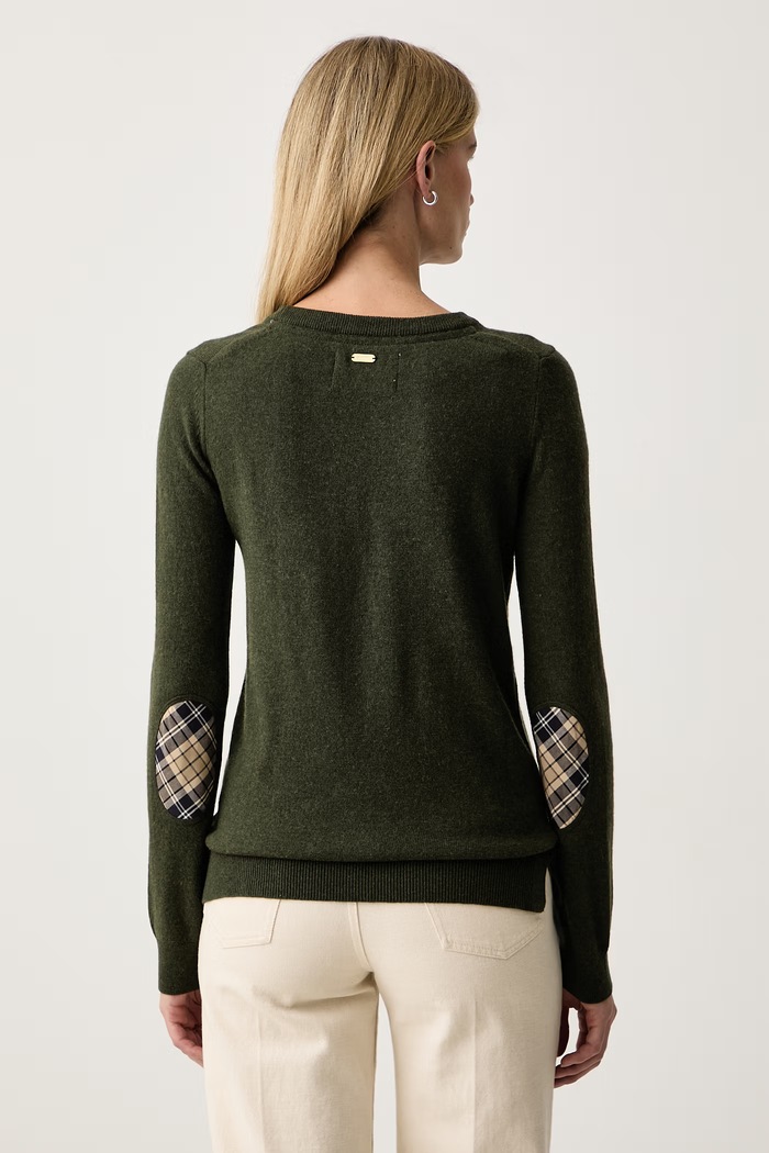 Odzież Barbour Sweter damski z wełną Pendle LKN1075 zielony