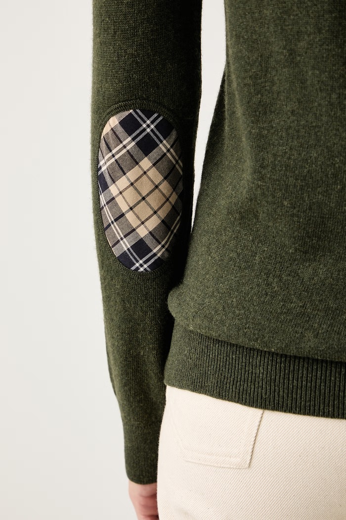 Sweter damski z wełną Pendle Barbour zielony LKN1075
