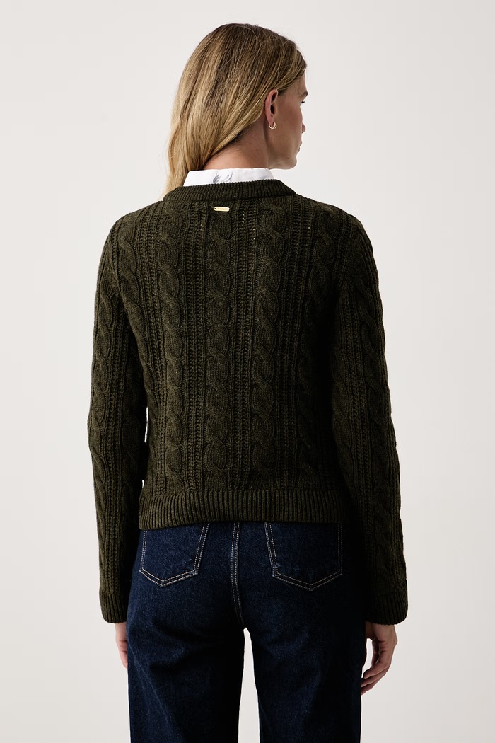 Odzież Barbour Sweter damski z wełną Joan LKN1802 zielony