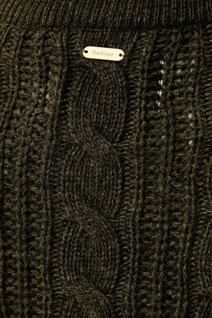 Sweter damski z wełną Joan Barbour zielony LKN1802