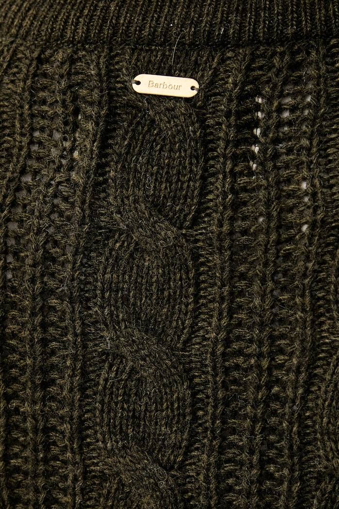 Sweter damski z wełną Joan Barbour zielony LKN1802