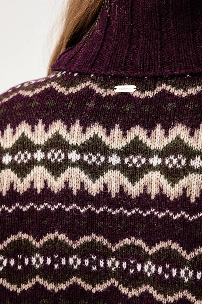 Sweter damski z wełną Helen Barbour LKN1560 bordowy