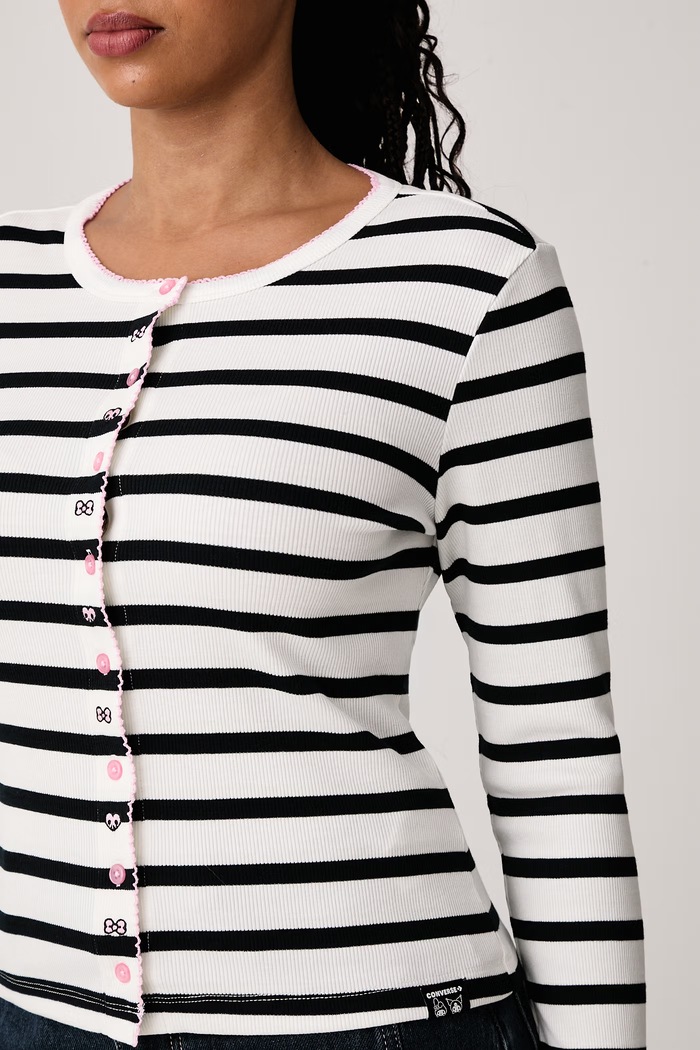 Longsleeve damski z bawełną x HELLO KITTY Converse CVW6K519 biały