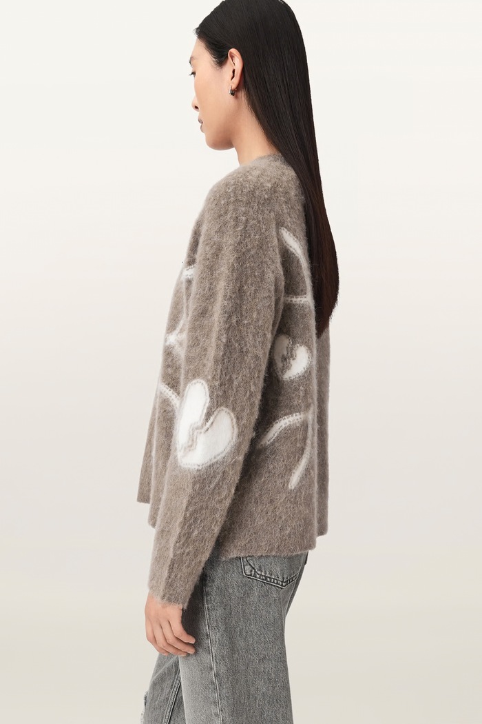 Sweter damski z wełną CHARM AllSaints W032KF brązowy