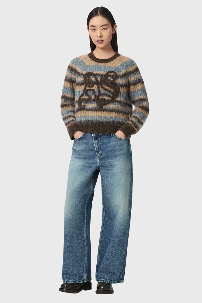 Odzież AllSaints Sweter damski z wełną REGA AS W017KF multicolor