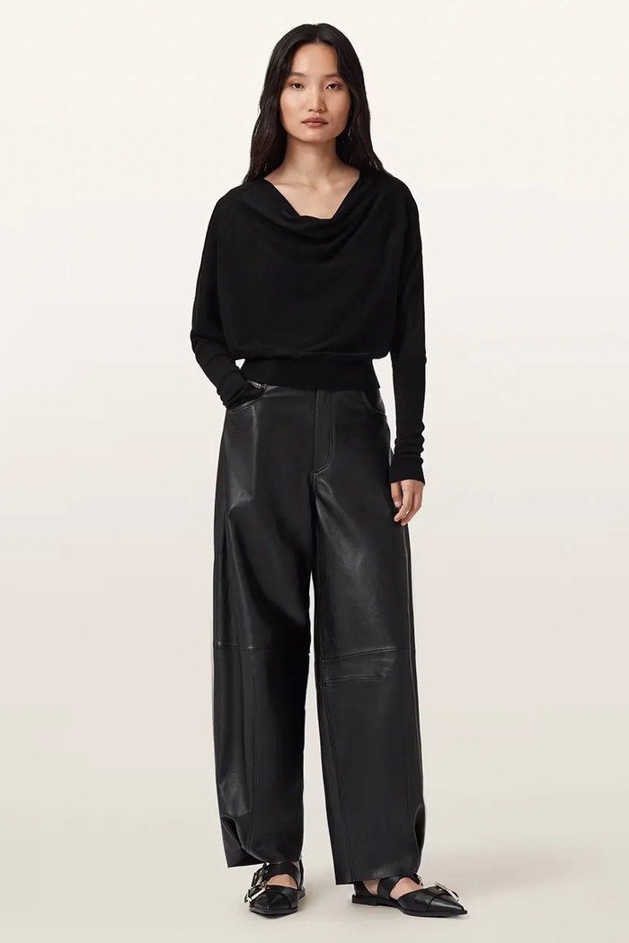Odzież AllSaints Sweter damski wełniany RIDLEY W094KC czarny