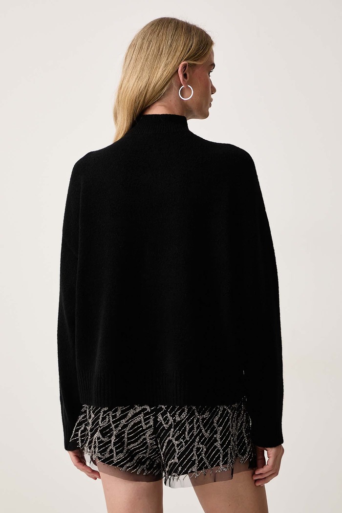 Odzież AllSaints Sweter damski z dodatkiem merino ASHA W139KF czarny