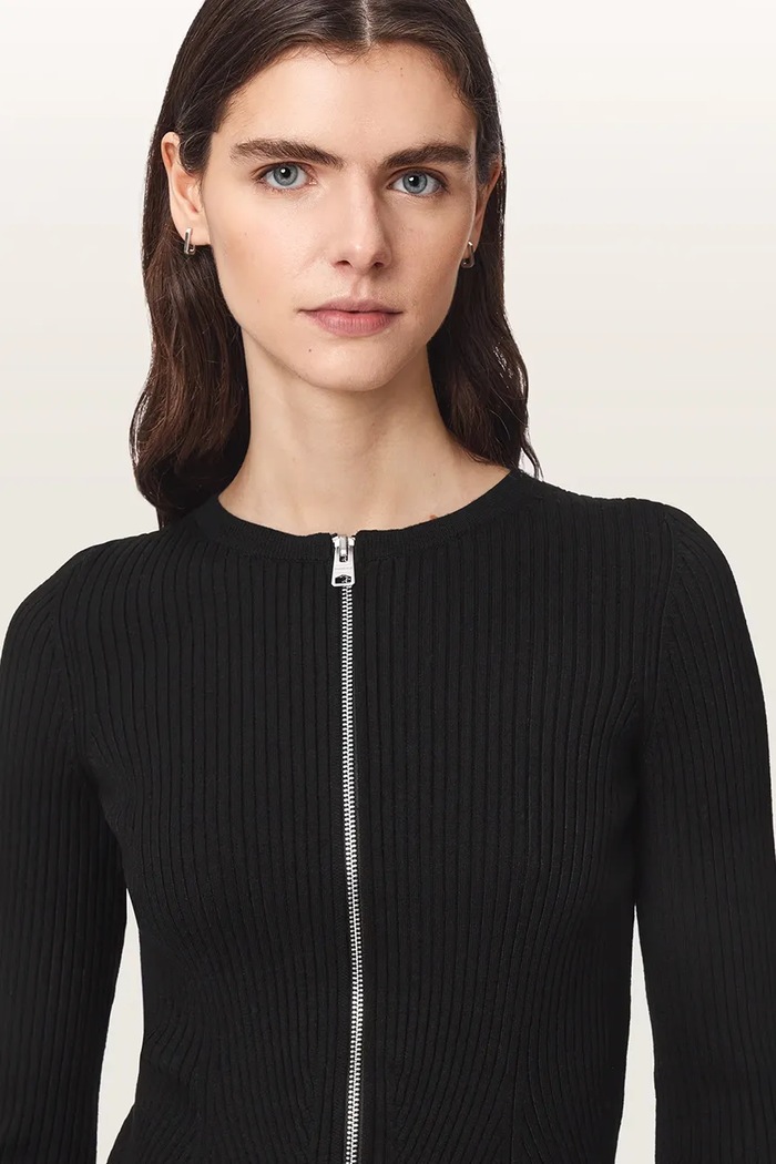 Kardigan damski z wiskozą CRUZ ZIP AllSaints czarny W036KF