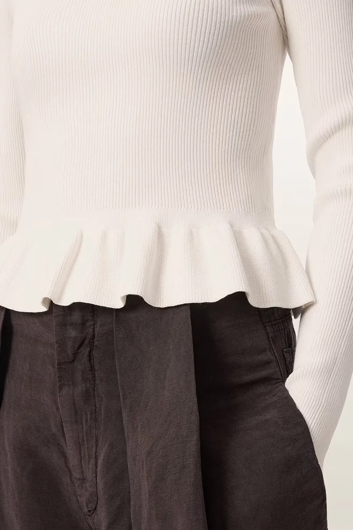 Sweter damski z wiskozą JAS AllSaints W035KF beżowy