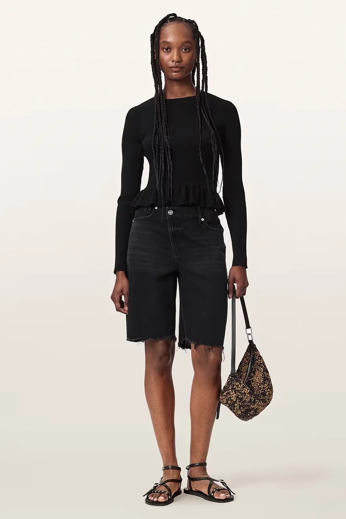 Odzież AllSaints Sweter damski z wiskozą JAS W035KF czarny