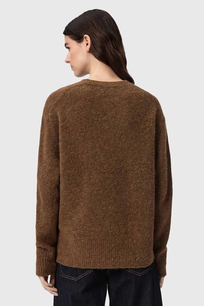 AllSaints Pulover pentru femei cu lână UNWIND W033KF maro AW26
