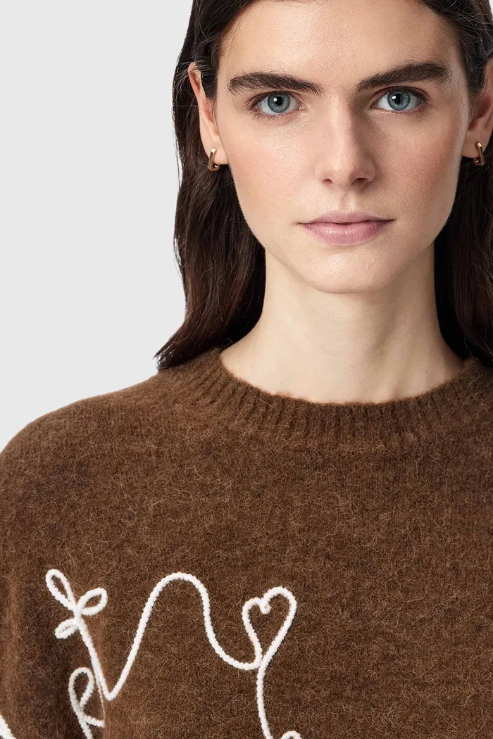 Pulover pentru femei cu lână UNWIND AllSaints W033KF maro