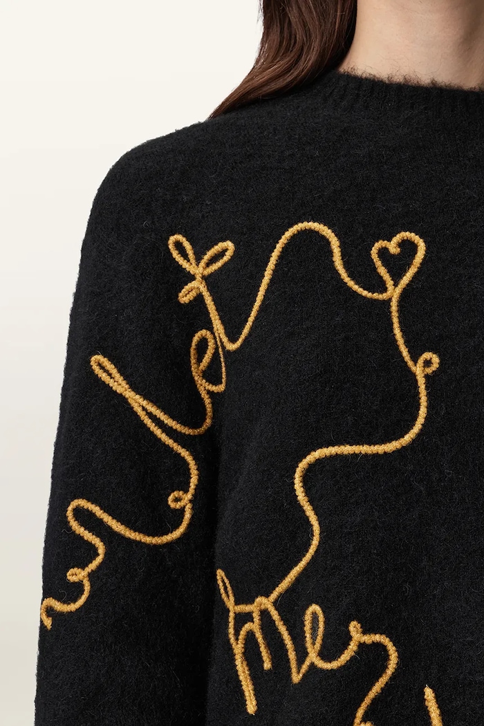 Sweter damski z wełną UNWIND AllSaints czarny W033KF