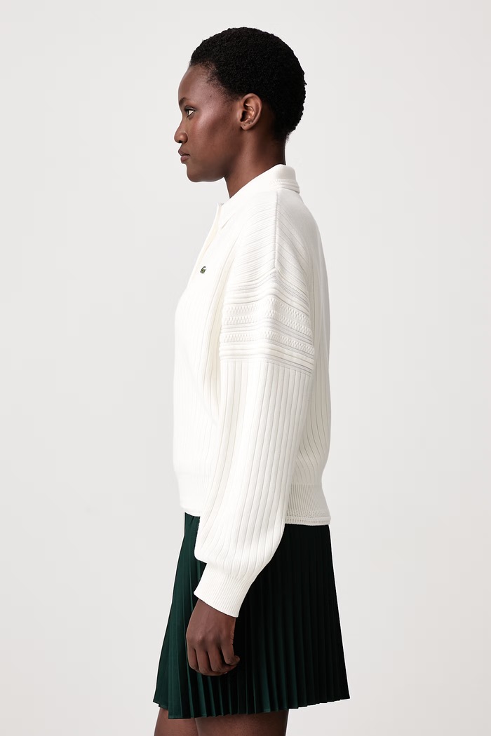 Sweter bawełniany damski Lacoste AF8272.70V beżowy