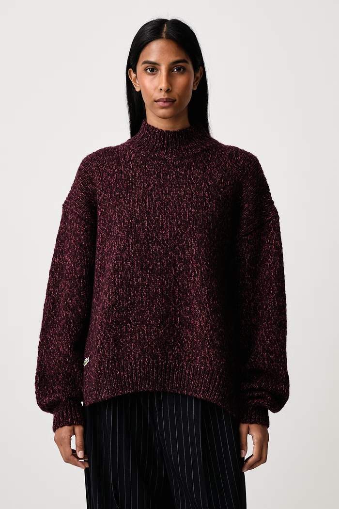 Lacoste Półgolf z wełną damski bordowy AF8257.XQE