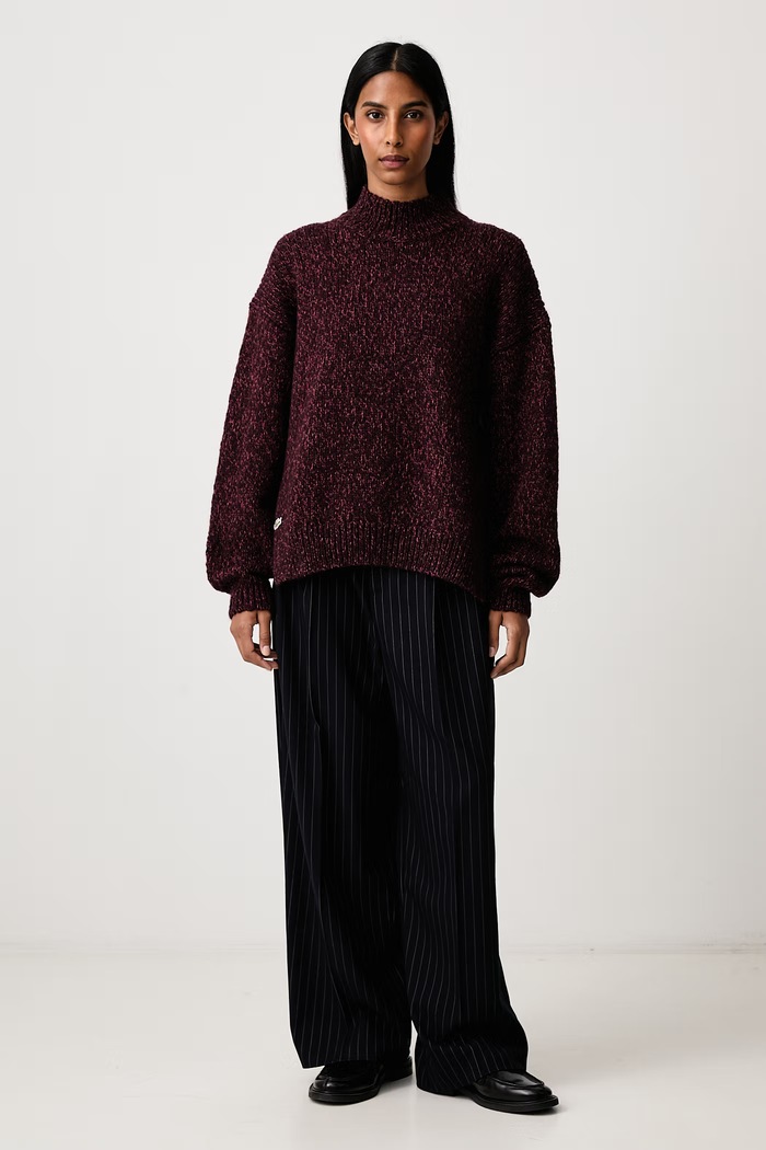 Lacoste Półgolf z wełną damski AF8257.XQE bordowy AW26