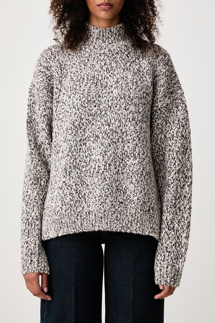 Sweter z wełną damski Lacoste beżowy AF8257.WT8