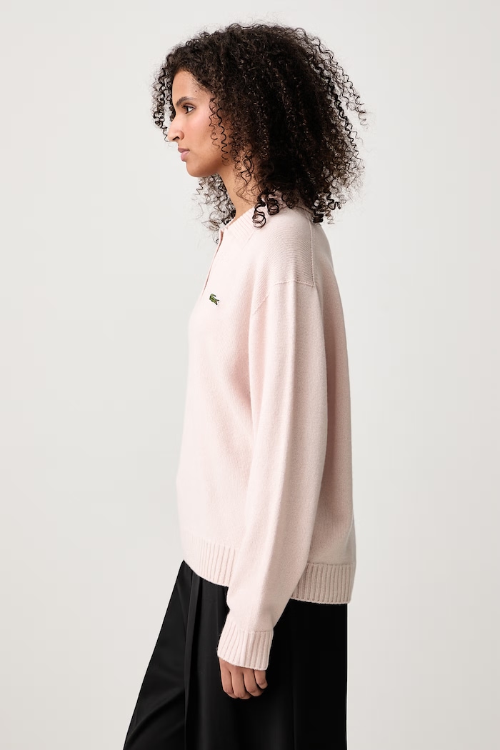 Sweter damski kaszmirowy Lacoste AF2610 różowy