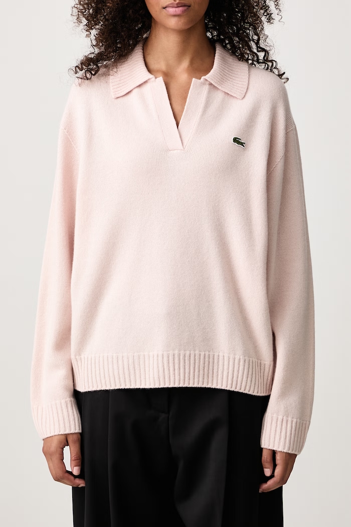 Sweter damski kaszmirowy Lacoste różowy AF2610
