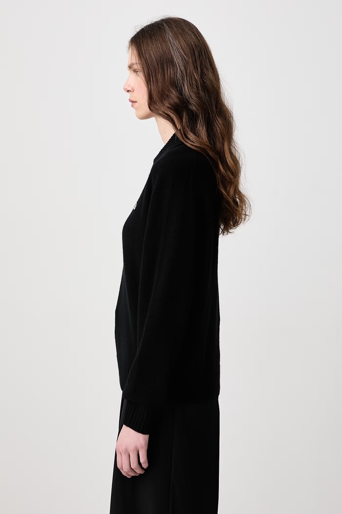 Sweter damski kaszmirowy Lacoste AF2610 czarny
