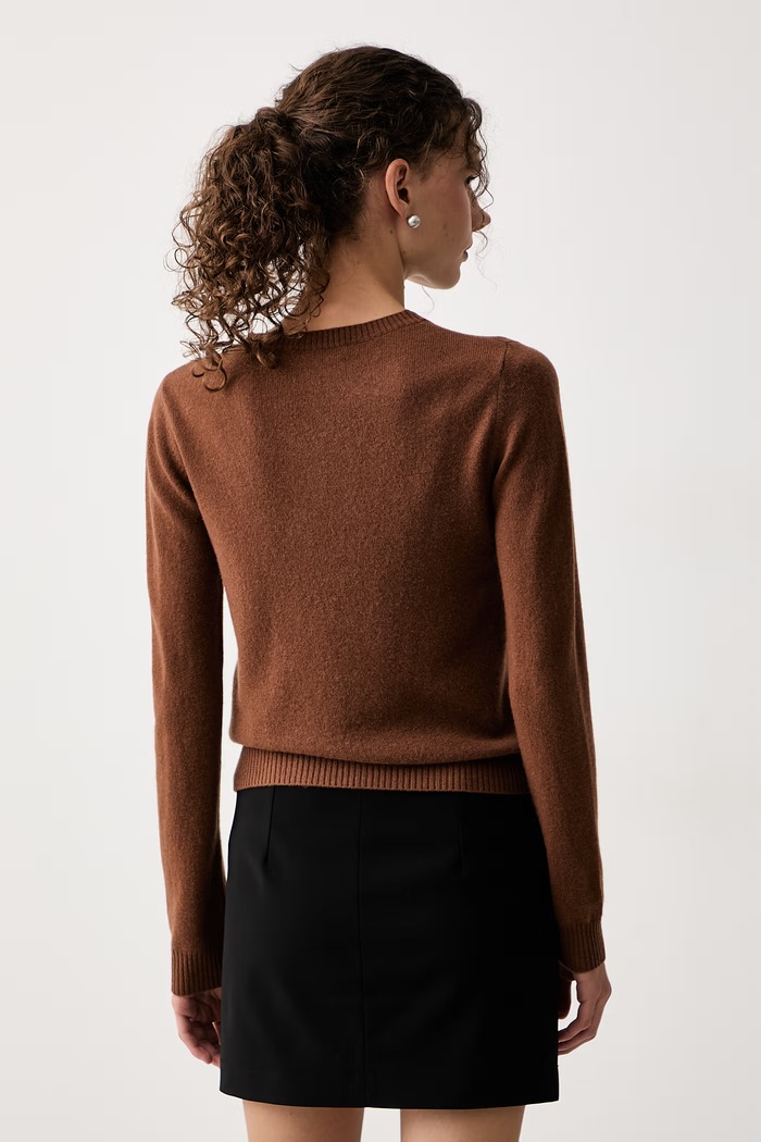 Odzież iBlues Sweter damski wełniany IBLRAFIA 2627366082200 brązowy
