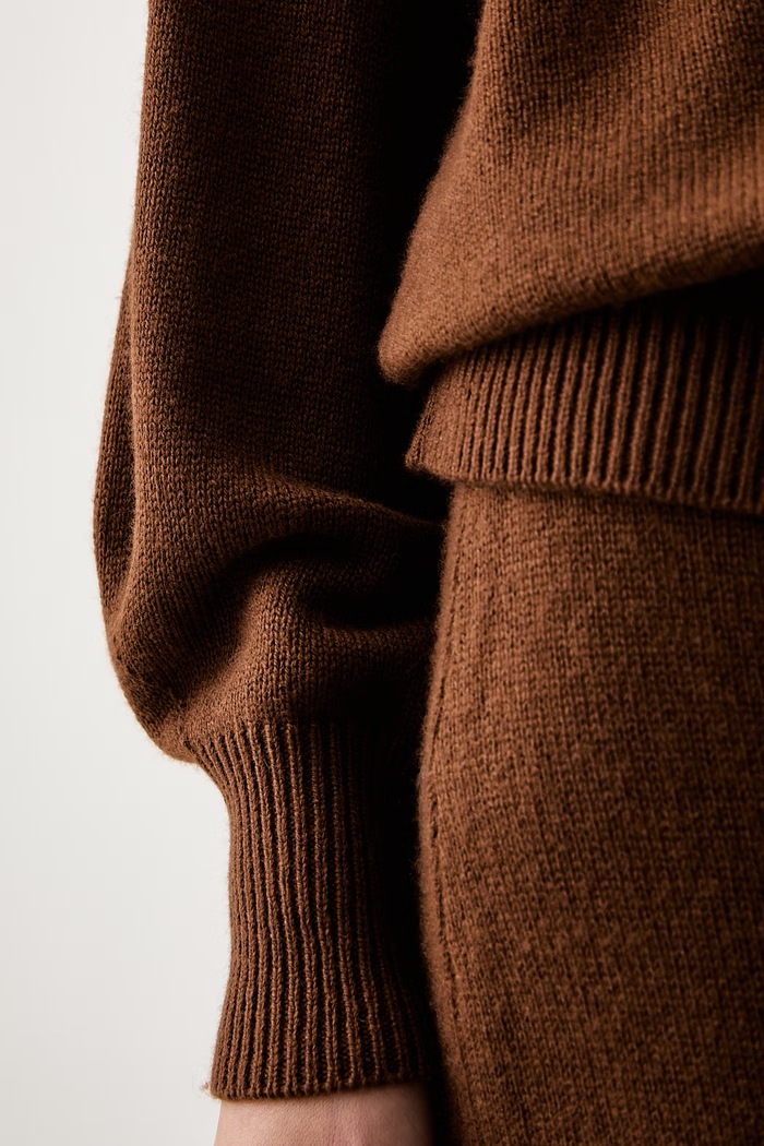 Sweter damski z wełną IBLPARAGGI iBlues brązowy 2627366032200