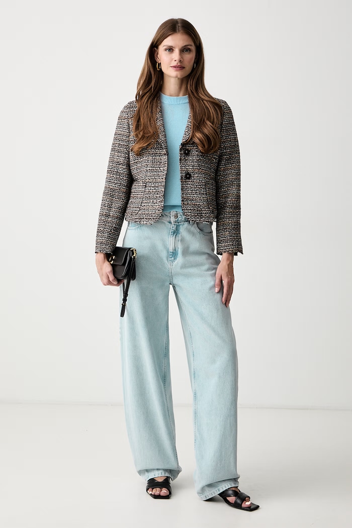 iBlues sweter damski z wełną IBLAFONA 2627366141200 niebieski AW26