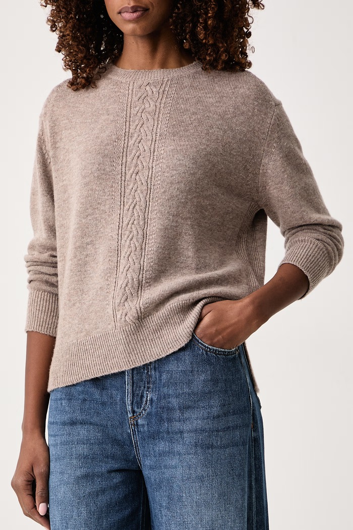 Sweter damski z wełną Emme by Marella Marella 2625366302200 beżowy