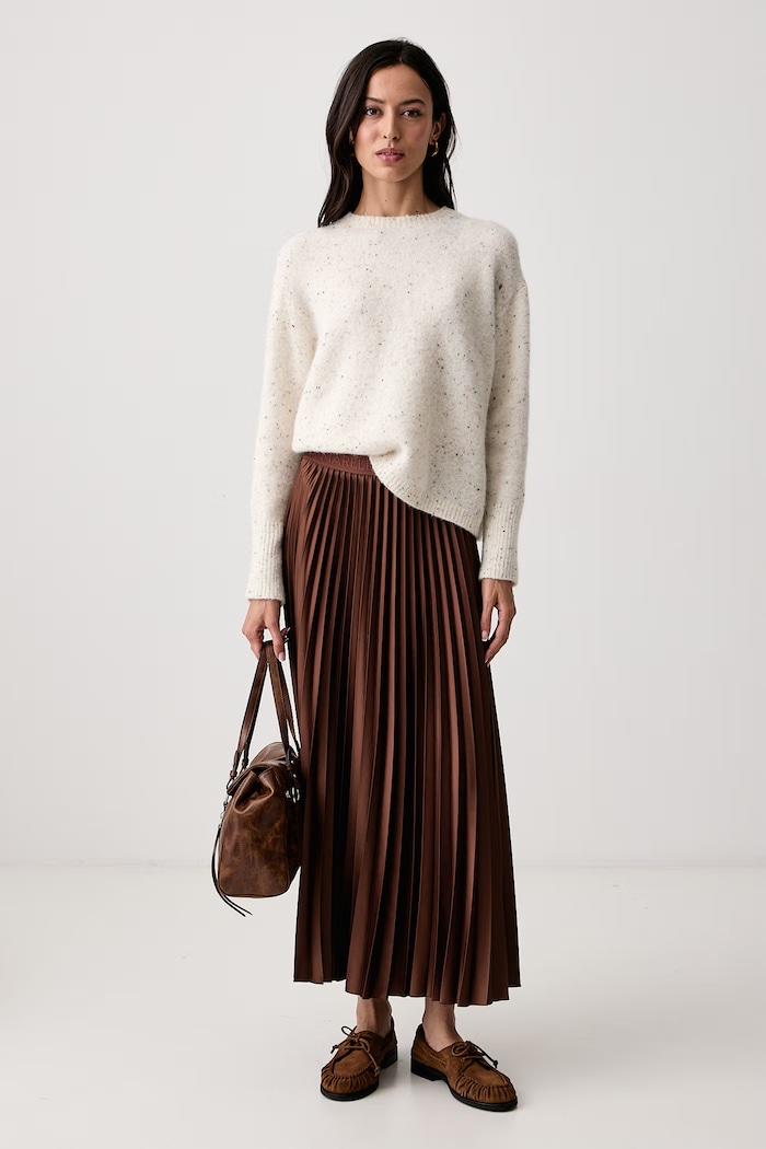 Marella Sweter damski z wełną MLLALCALI 2623366372200 beżowy AW26