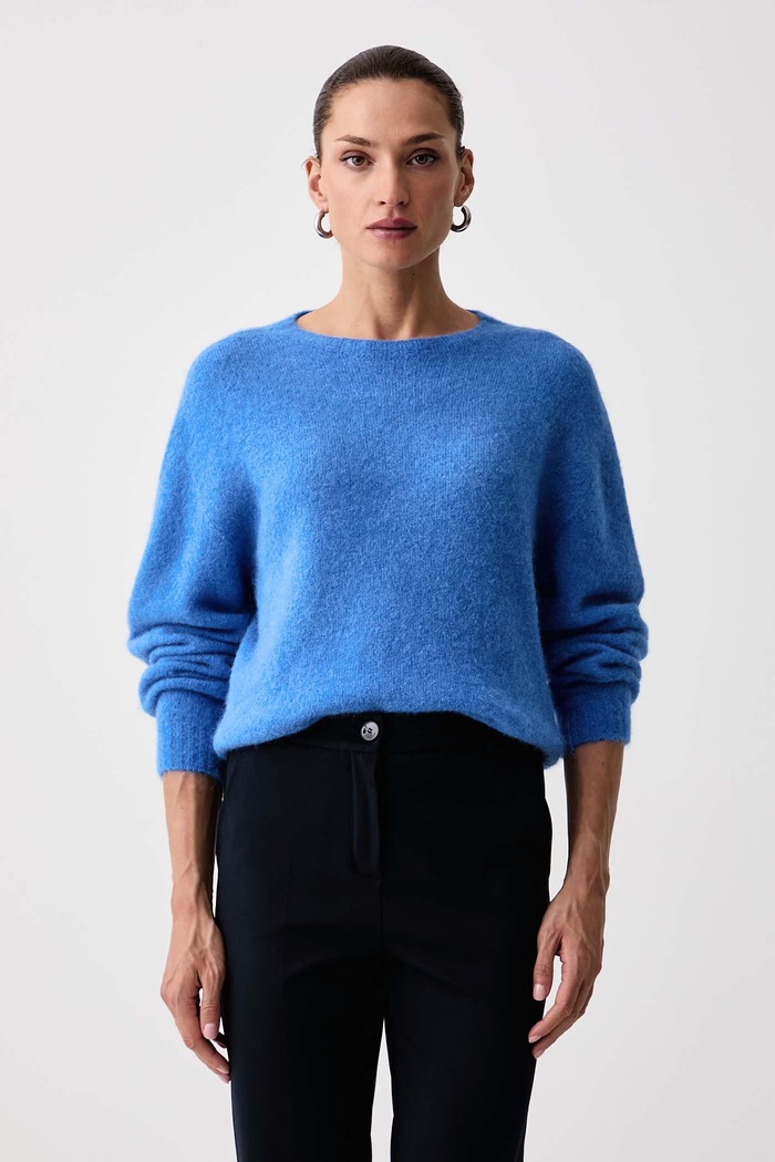 Marella Sweter damski z wełną MLLGIUNCO niebieski 2623366322200
